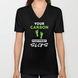 Carbon Footpring Quote V Neck T Shirt