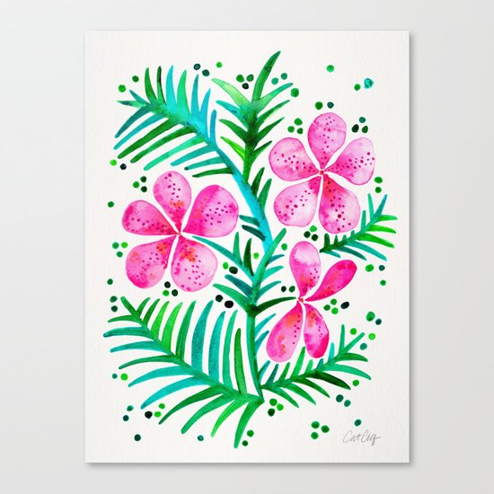 Orchid Bunch – Fuchsia & Green Palette Canvas Print