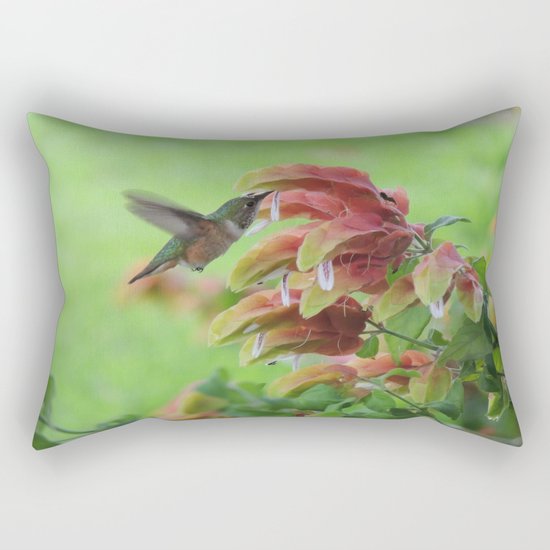 Hummingbird in Justicia Rectangular Pillow
