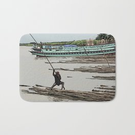 Boating in Bangladesh Bath Mat | Rowing, Water, International, Ocean, Travel, Man, Boating, Adventure, Bangladesh, Explore 