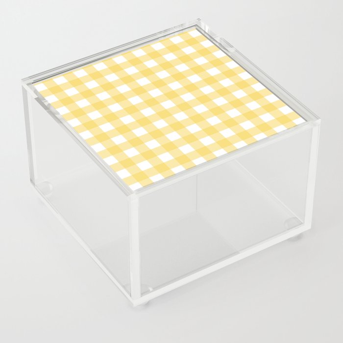 Yellow Gingham Acrylic Box