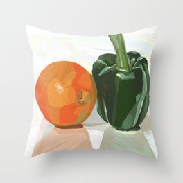 Bell pepper & Orange  Throw Pillow