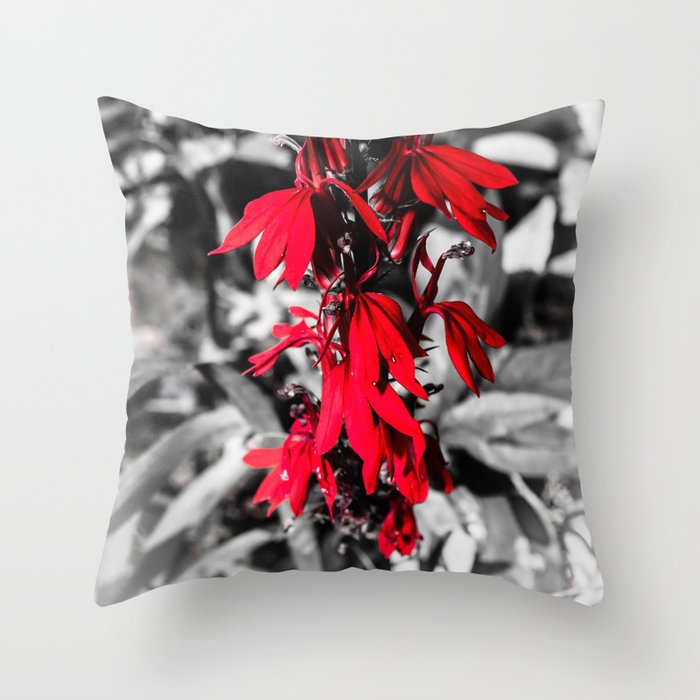 Cardinal Flower Throw Pillow