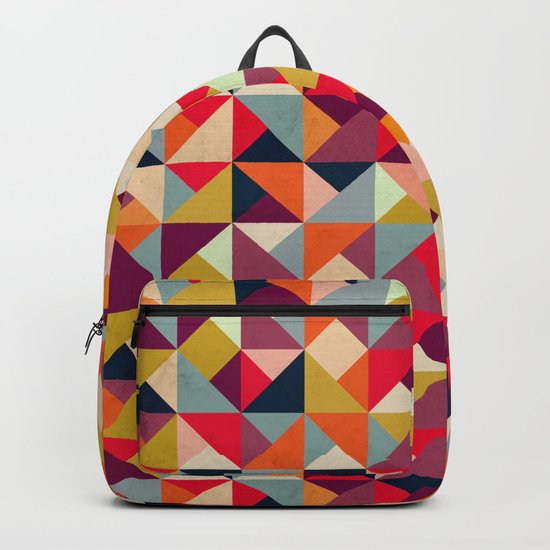 Bright Geometric Happy Pattern Backpack