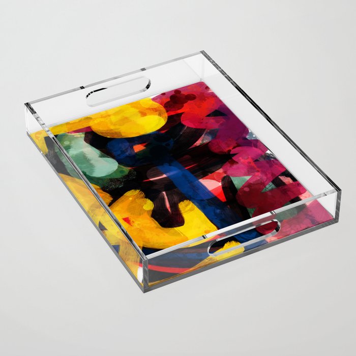 Abstract Zen Art Expressionism With The Sun Acrylic Tray
