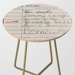 Vintage Library Card Side Table