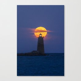 The Moon and the Lighthouse Canvas Print