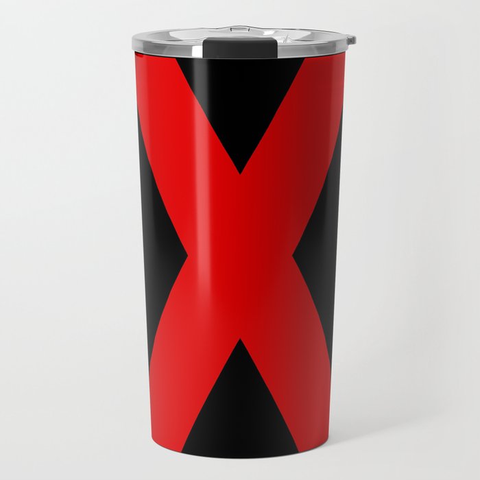 Letter X (Red & Black) Travel Mug