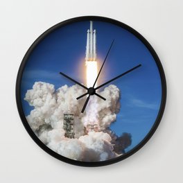 Falcon Heavy Demo Mission (2015) Wall Clock | Lanner, Vintage, Mission, Painting, Old, Illustration, Frame, Wallart, Heavy, Clump 