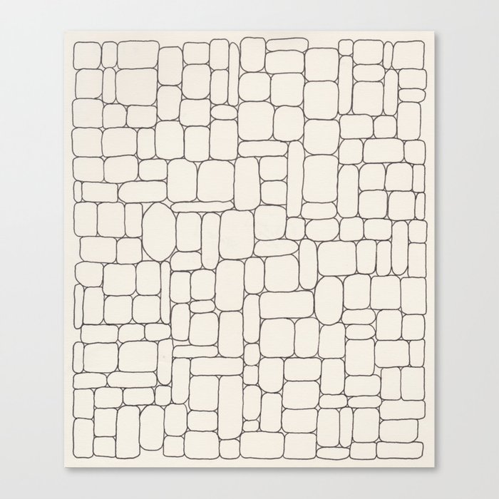 Stone Wall Drawing 3 Canvas Print By Theinformation Society6