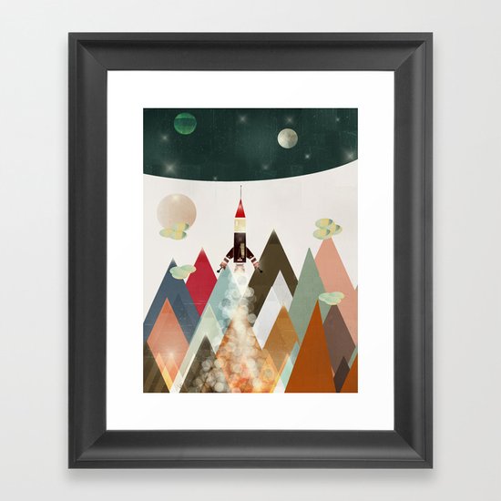 living on the moon Framed Art Print