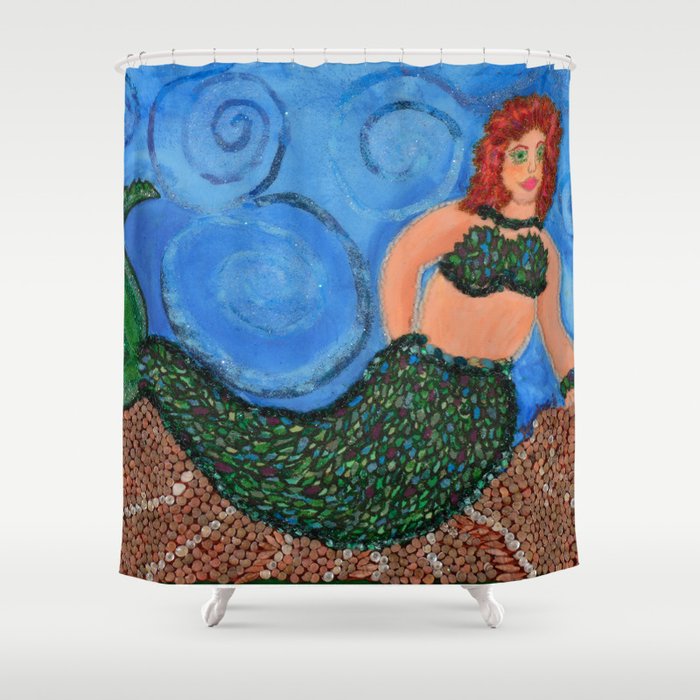 Mermine Mermaid Shower Curtain