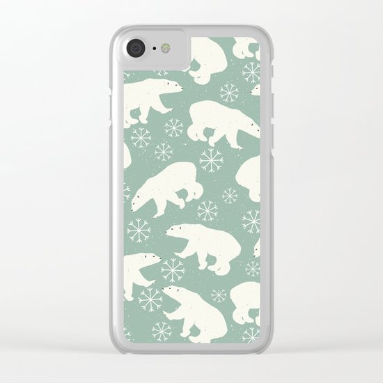 Merry Christmas - Polar bear - Animal pattern Clear iPhone Case