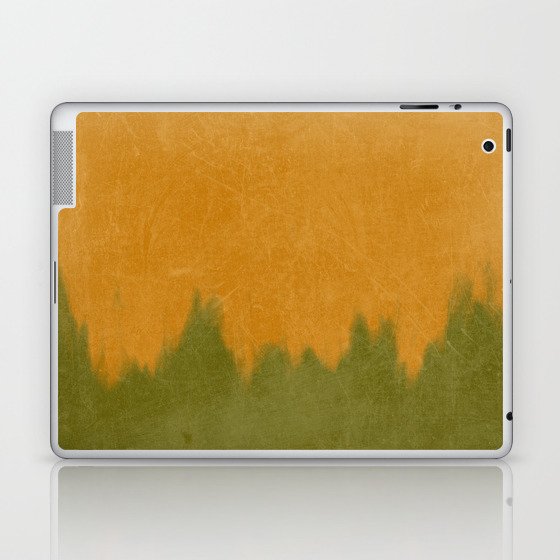 Grungy Orange and Green Smear Laptop & iPad Skin