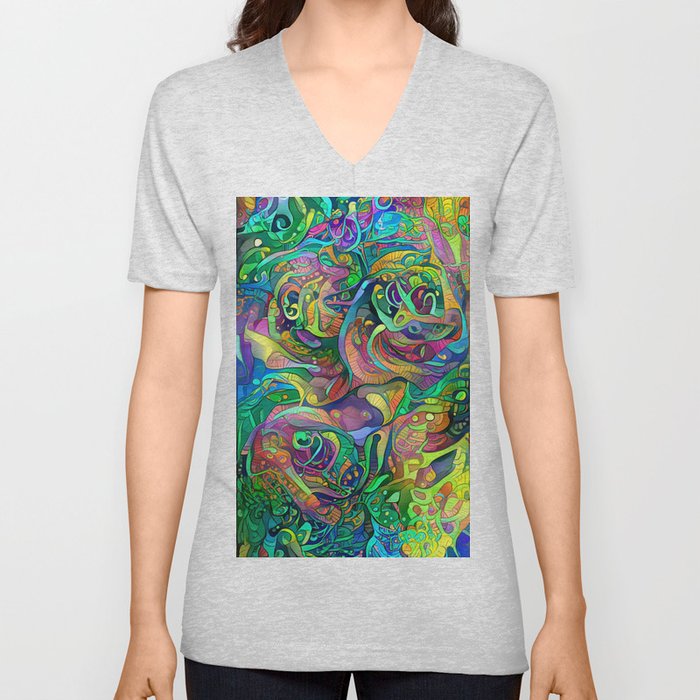 Pop Art Roses V Neck T Shirt