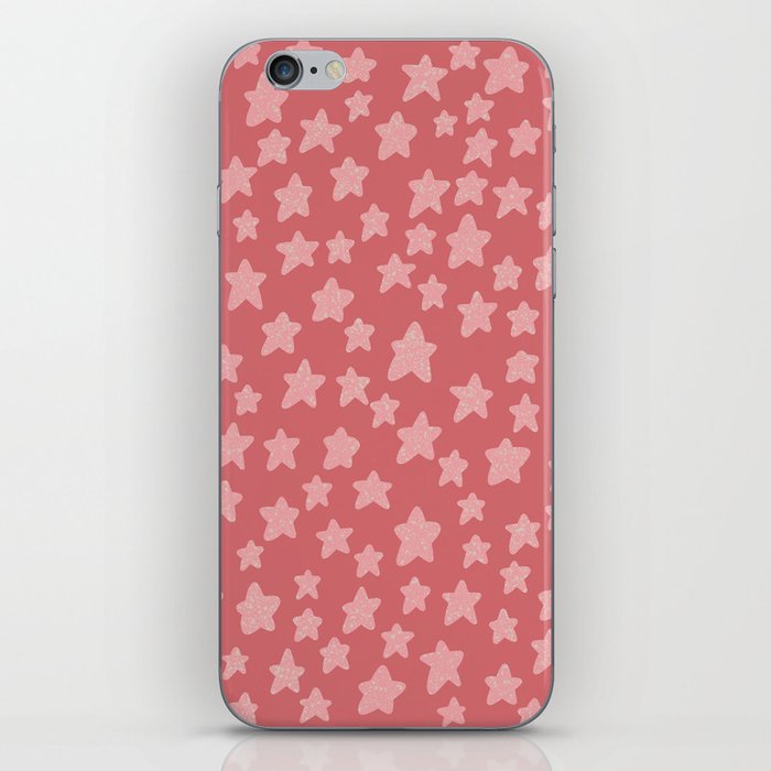 Stars in the Summer - soft red and pink iPhone Skin