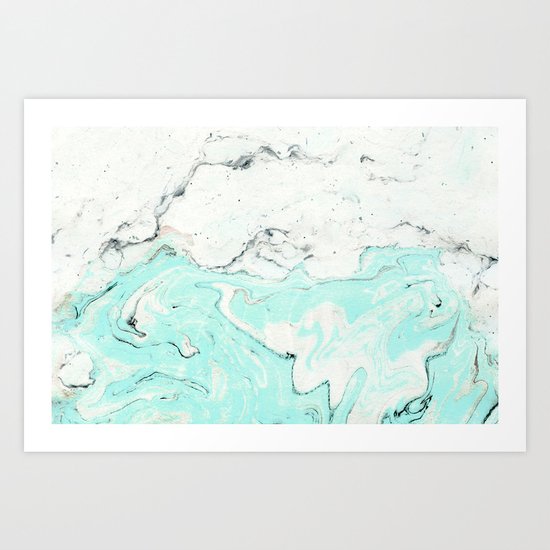 Light blue pastel marble Art Print