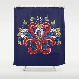 Scandinavian Rosemaling II Shower Curtain