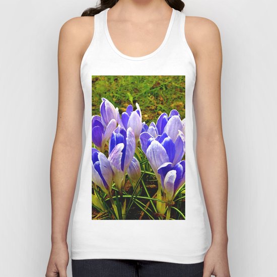 Blue Purple Crocuses Unisex Tank Top