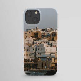 Sunset over the Greek City of Chora, Naxos | Colorful and White Houses | Travel & Summer Photography in Greece iPhone Case