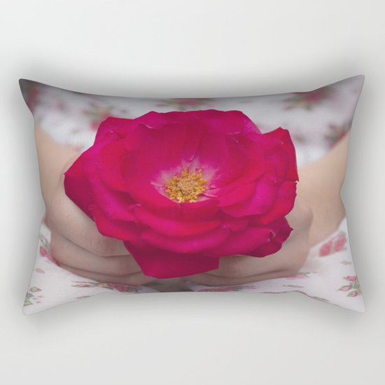 Single Rose Rectangular Pillow