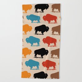 Buffalo Bison Pattern 278 Beach Towel