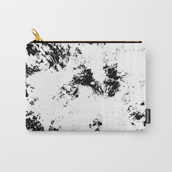 Spilt White Textured Black And White Abstract Painting Carry-All Pouch