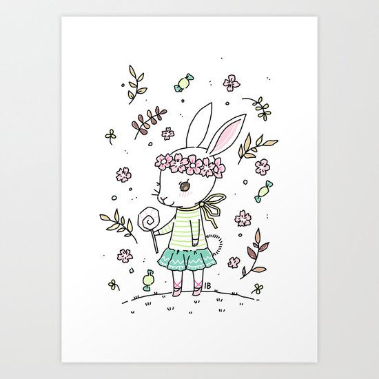 Summer Bunny Art Print