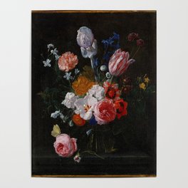 A Bouquet of Flowers in a Crystal Vase Poster