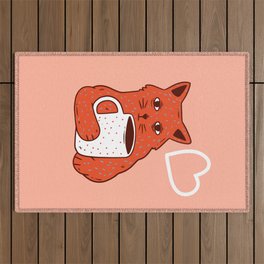 Peach Coffee Kitten Outdoor Rug