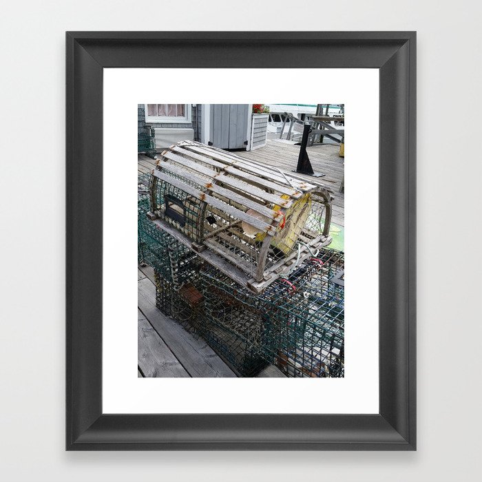 Boothbay Harbor, Maine "Trapped" Framed Art Print