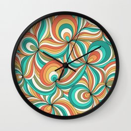 Retro Swirl Pattern Wall Clock