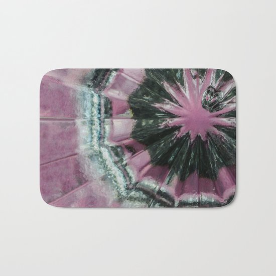 Black and pink abstract Bath Mat
