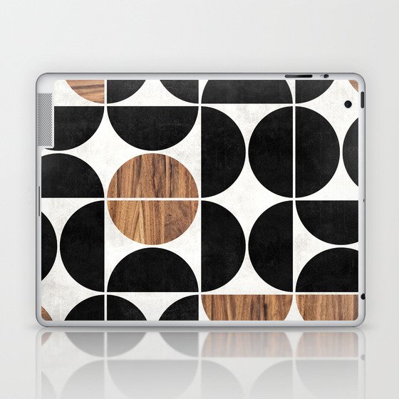 Mid-Century Modern Pattern No.1 - Concrete and Wood Laptop & iPad Skin