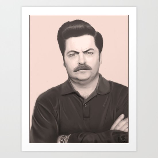 Ron Swanson Art Print