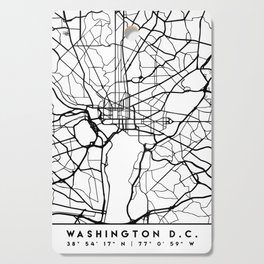 WASHINGTON DC BLACK CITY STREET MAP ART Cutting Board