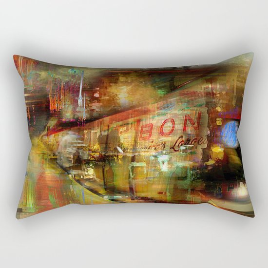 In the subway Rectangular Pillow