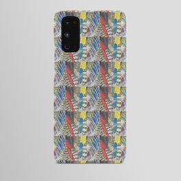 Feathers Colorful Hand Drawn Colored Pencil Drawing of Bird Plumage Android Case