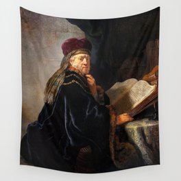 Scholar in His Study, 1634 by Rembrandt  Wall Tapestry