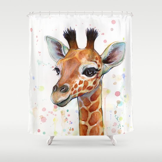 Giraffe Baby Animal Watercolor Whimsical Nursery Animals