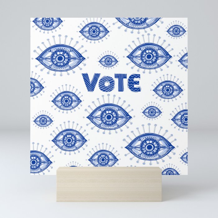 Vote Blue Mini Art Print