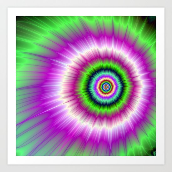 Color Explosion in Pink and Green Art Print