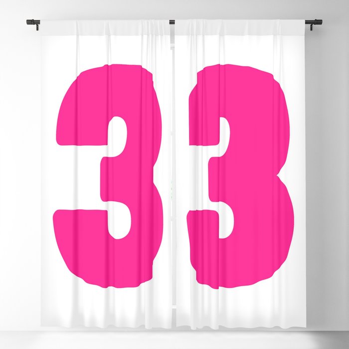 3 (Dark Pink & White Number) Blackout Curtain