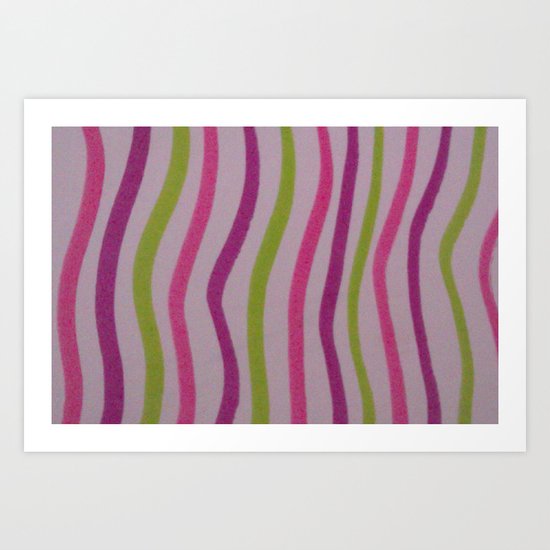 Raspberry & Lime Stripes Art Print