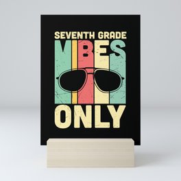 Seventh Grade Vibes Only Retro Sunglasses Mini Art Print