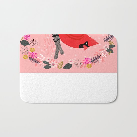 Northern Cardinal by Andrea Lauren Bath Mat