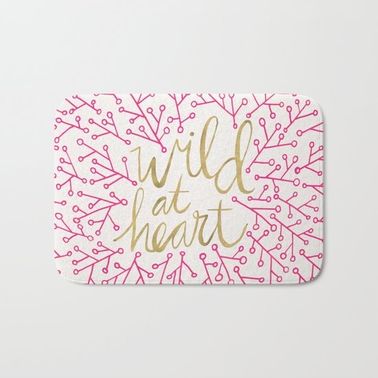 Wild at Heart – Pink & Gold Bath Mat