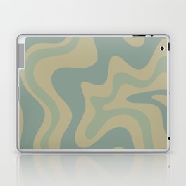 Retro Liquid Swirl Abstract Pattern Muted Eucalyptus Sage Laptop Skin