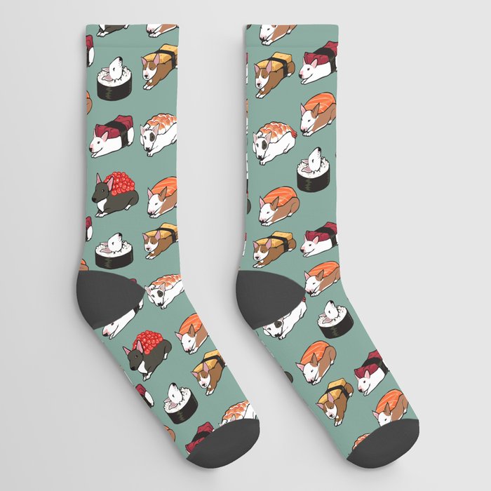Sushi Bull Terrier Socks