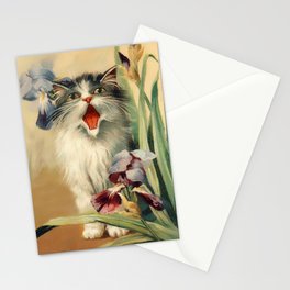 “Cat and Irises” by Maurice Boulanger Stationery Card